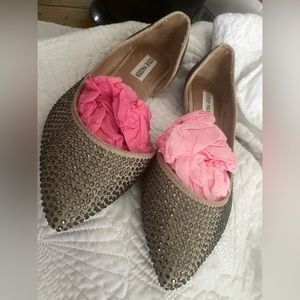 *READY TO SHIP* Steve Madden Pointed Flats 7.5 Cream, Rhinestones